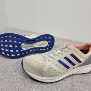 ADIDAS Adizero Tempo 9 Women's Size 8.5 White Blue Lace Up Running Shoes CP9498